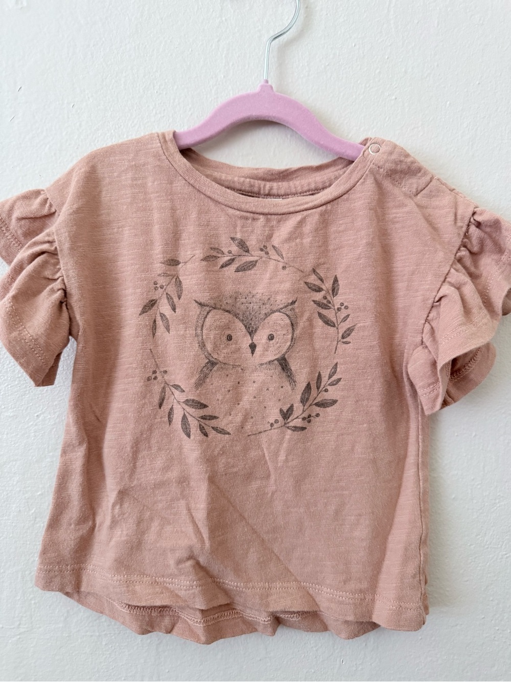 Rylee + Cru Dusty Pink Owl Short Sleeve Tee